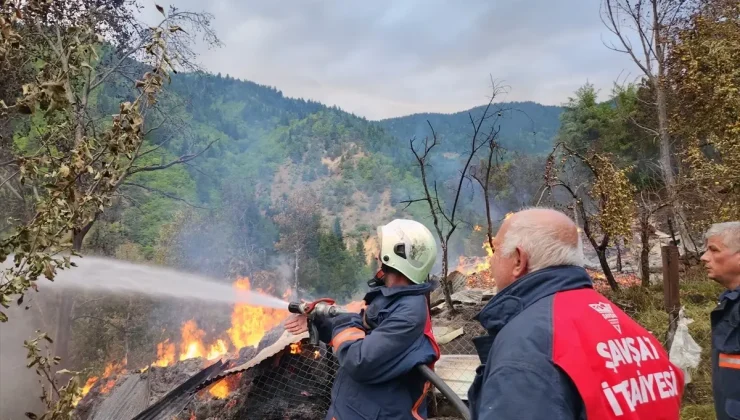 Artvin Şavşat’ta çıkan yangında 3 ev, 3 ahır ve 3 samanlık zarar gördü